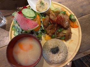 Yakiniku set at Paprika Shokudo Vegan in Osaka