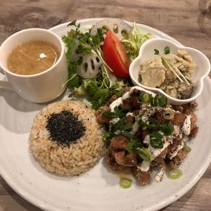 Karaage set meal at Paprika Shokudo Vegan in Osaka