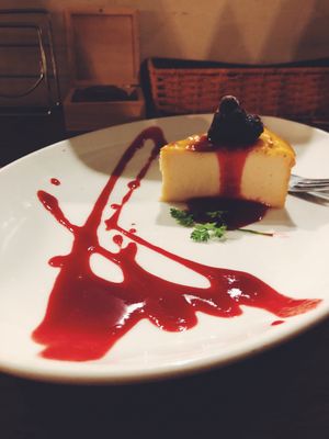 Baked tofu cheesecake at Paprika Shokudo Vegan in Osaka