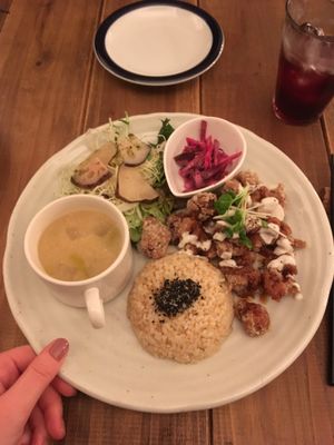 Karaage set meal at Paprika Shokudo Vegan in Osaka