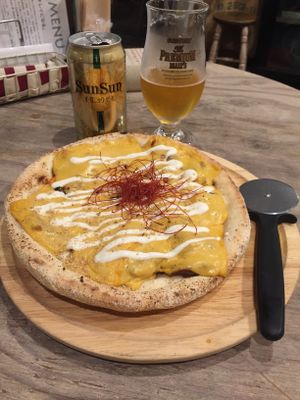 The Meat Yakiniku Pizza  at Paprika Shokudo Vegan in Osaka