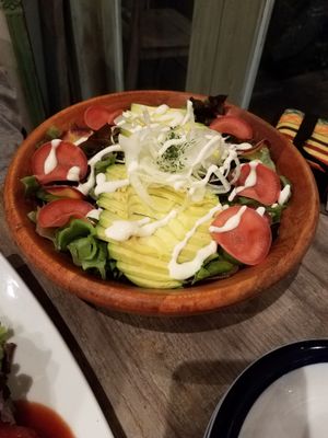 avocado salad (it's big!) at Paprika Shokudo Vegan in Osaka