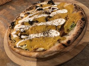 Pizza, don’t remember which one at Paprika Shokudo Vegan in Osaka