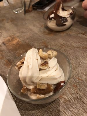 Plain Ice-cream in front, chocolate in the back (chocolate was better) at Paprika Shokudo Vegan in Osaka
