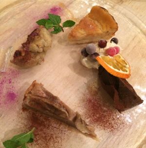 dessert sampler at Paprika Shokudo Vegan in Osaka