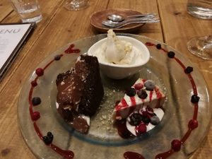 Dessert plate at Paprika Shokudo Vegan in Osaka