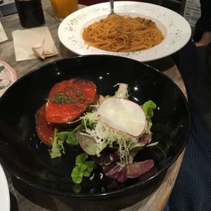 Baked avocado with homemade cheese at Paprika Shokudo Vegan in Osaka