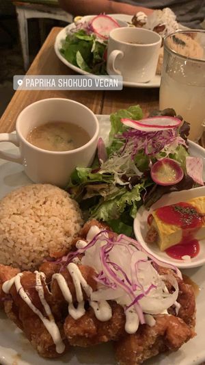 Soy meat set  at Paprika Shokudo Vegan in Osaka