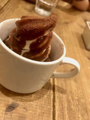 Soy ice cream with chocolate  at Paprika Shokudo Vegan in Osaka
