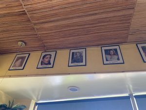 Famous Vegans + Vegetarians Decor (on wall)  at One Veg World in West Covina