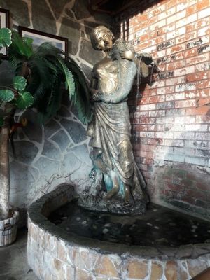 indoor fountain  at One Veg World in West Covina