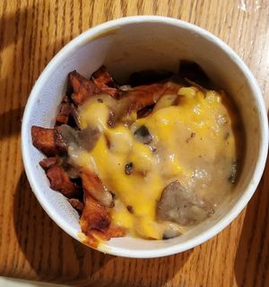 Sweet potato poutine fries at Fresh on Eglinton in Toronto