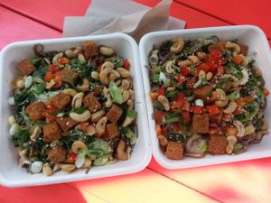 2 tiger bowls on Soba noodles. One of my favorite items on the menu! at Fresh on Eglinton in Toronto