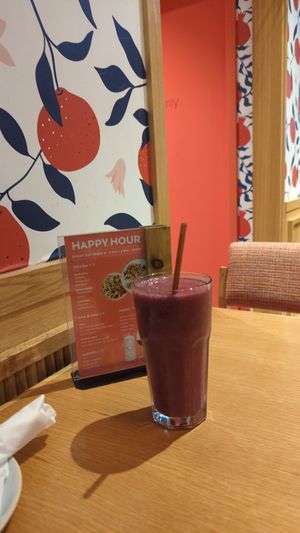 Some sort of berry smoothie I think at Fresh on Eglinton in Toronto