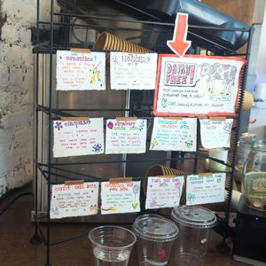 drinks at Dialogue Coffee & Flowers in New York City