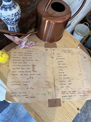 Beverage menu  at Dialogue Coffee & Flowers in New York City