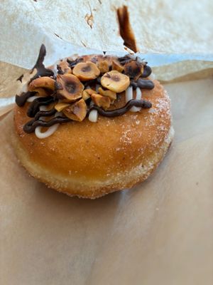Nutella cream cheese bombolone at Dialogue Coffee & Flowers in New York City