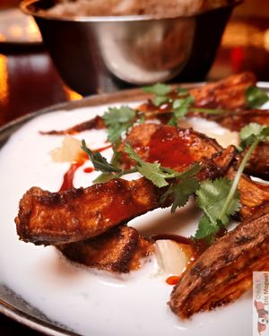 Sweet potato coconut masala
Roasted sweet potatoes with garam masala, coconut-lemongrass sauce, smoked paprika oil, and cilantro. at Maslow - Temple in Paris