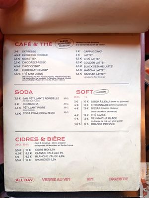 Soda, Tea, coffee and beers at Maslow - Temple in Paris