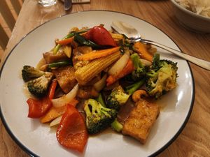 Cashew nut and chili jam stir fry at The Humble Thai Restaurant  in Newcastle