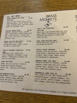 VGA vegan option available   at Brass Monkeys Cafe  in Blackwood