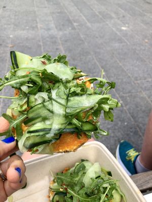 Sweet potato and cashew cheese toast  at Cocobeet in Boston