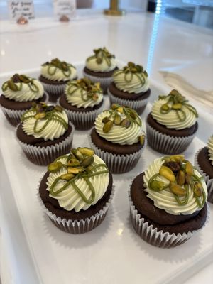 Chocolate Pistachio Cupcakes  at Sweet Gilly's Specialty Bakeshop in Frisco