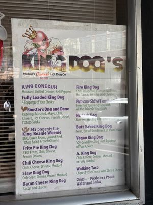 Menu at King Dogs in Mobile