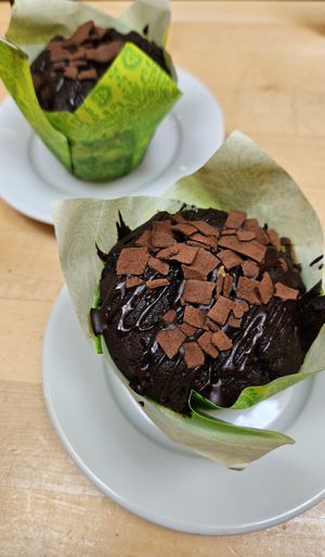 Vegan muffin at Café Südpark in Dusseldorf
