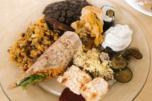 My (first) plate at Cantina Vegetariana - temporarily closed in Recife