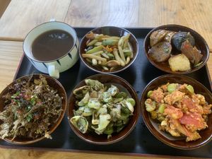 Assorted stir fry dishes   at Shan Xiao Wei · Exquisite Small Portions Restaurant - 善晓为·精致小份菜馆 in Dali