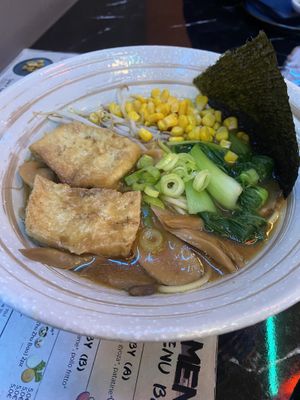 Miso based vegan ramen  at Gori Ramen in Florence