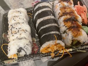 Club Vegan ‘Tuna’ Roll, Dragon Roll, Hot Hippy Roll at Sticky Rice in Washington