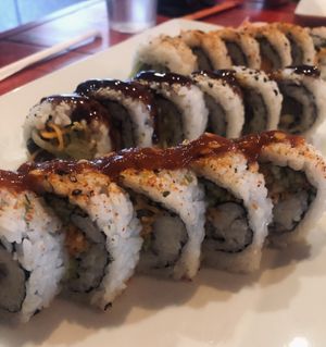 Club Vegan Crunch Roll, Dragon Roll at Sticky Rice in Washington