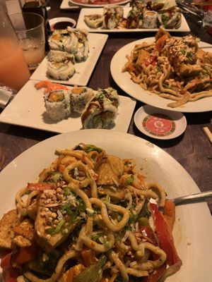 Dirty vegan, various vegan rolls and veggie balls  at Sticky Rice in Washington