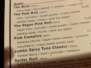 Specials menu  at Sticky Rice in Washington