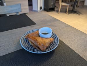 Potato samosas at Kitchen Windows Beach Restaurant in Jeffreys Bay