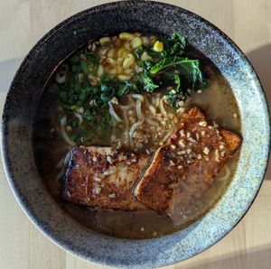Vegan Garlic Shoyu Ramen at Matsunoki Ramen - N Fremont  in Portland