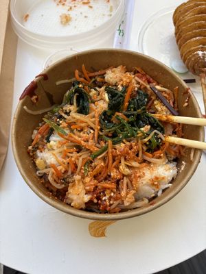 Rice dish with kimchii  at Jagalchi in Daly City