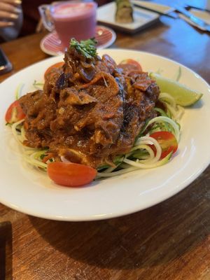 Tom-yum Zoodles. More lemongrass taste, not spicy zucchini.  at Afterglow by ANGLOW in Central Singapore