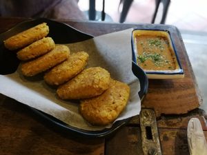 Lentil flax seed nuggets at Afterglow by ANGLOW in Central Singapore