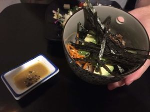 Deconstructed sushi bowl at Afterglow by ANGLOW in Central Singapore