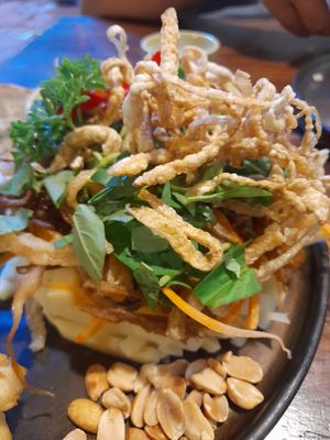 Vegan Vietnamese crispy salad at RÊU Green Kitchen in Ho Chi Minh City