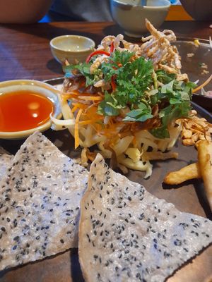 Vietnamese vegan crispy salad at RÊU Green Kitchen in Ho Chi Minh City