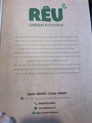   at RÊU Green Kitchen in Ho Chi Minh City