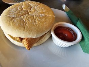 Vegan sausage bap at Coffee Chameleon  in Sandown