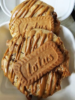 Banana biscoff stuffed cookies at Coffee Chameleon  in Sandown