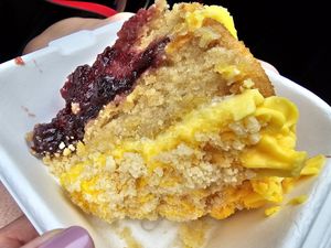 Blackberry and apple crumble cake at Coffee Chameleon  in Sandown