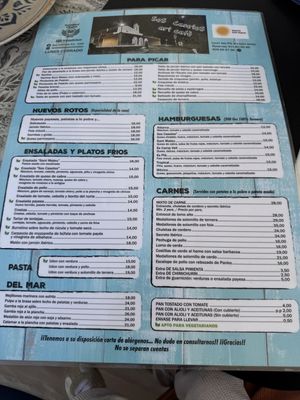 Menu  at Ses Casetes Art Cafè in Sant Mateu