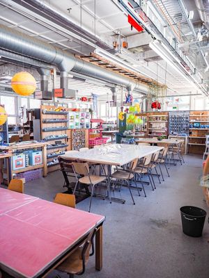 the diy/crafting area at Verein Setzchaschte  in Grabs